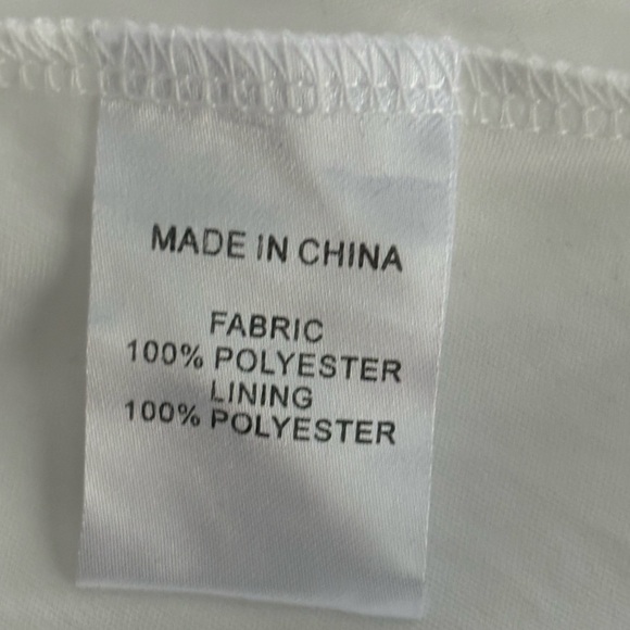 EILLY BAZAAR Mesh Insert Mock Neck Flounce Lace Dress White Size M - Picture 6 of 6